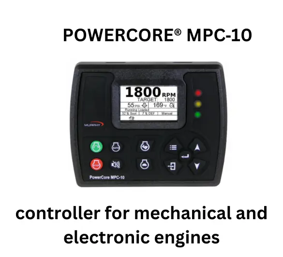 Enovation Control's Powercore MP-10-10 controller, engineered for efficient management of mechanical and electronic engines